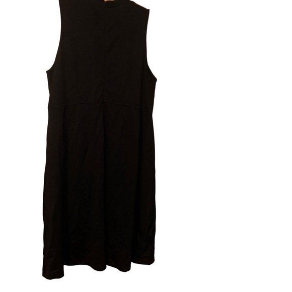 Eloquii studio black sleeveless high front slit stretch long dress plus size 24 - Picture 3 of 6